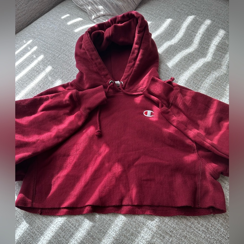 Champion Women's Reverse Weave Cropped Cut-Off Hoodie size S